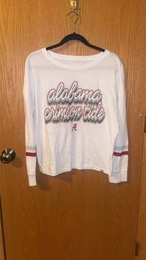Women's Fanatics White Alabama Crimson Tide Retro Power Striped Long Sleeve T-Sh